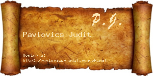 Pavlovics Judit névjegykártya